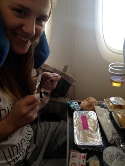 First of many airplane dinners